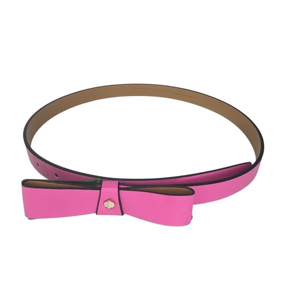 Kate Spade Bow Leather Belt in  Pink X Large main image 4